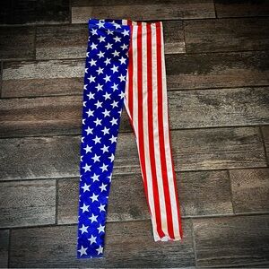 BlackMilk Patriotic Stars and Stripes American flag leggings M